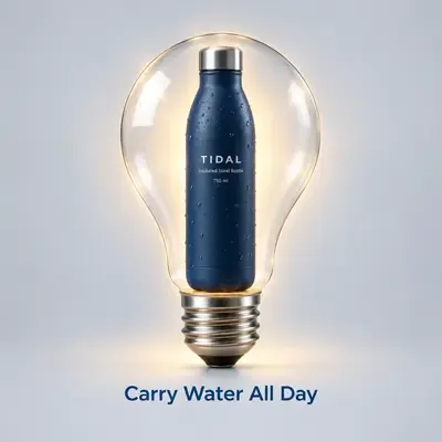 Big Idea Ads ad: bottle inside a light bulb
