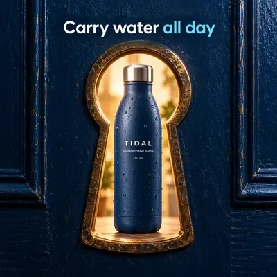 Big Idea Ads ad: bottle seen through a keyhole