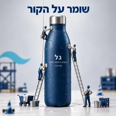 רעיון שתופס: פועלים זעירים על בקבוק ענק