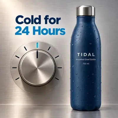 Big Idea Ads ad: bottle next to a dial turned all the way up