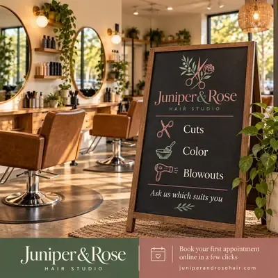 Book Now Ads ad: chalkboard service menu