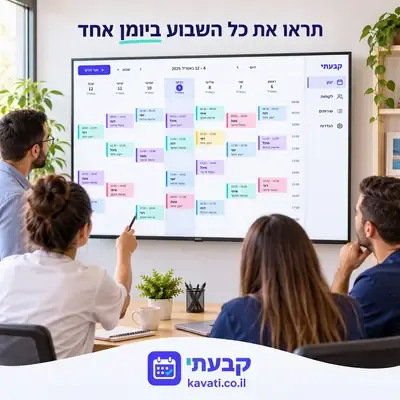 מודעות לתוכנה: צוות מול המוצר על מסך גדול