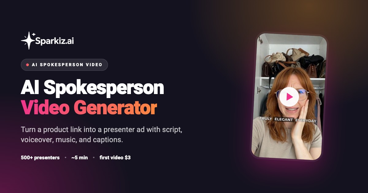 AI spokesperson video generator that builds the whole ad from a product link