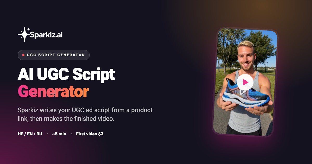 AI UGC script generator that writes an ad script from a product link, then makes the video