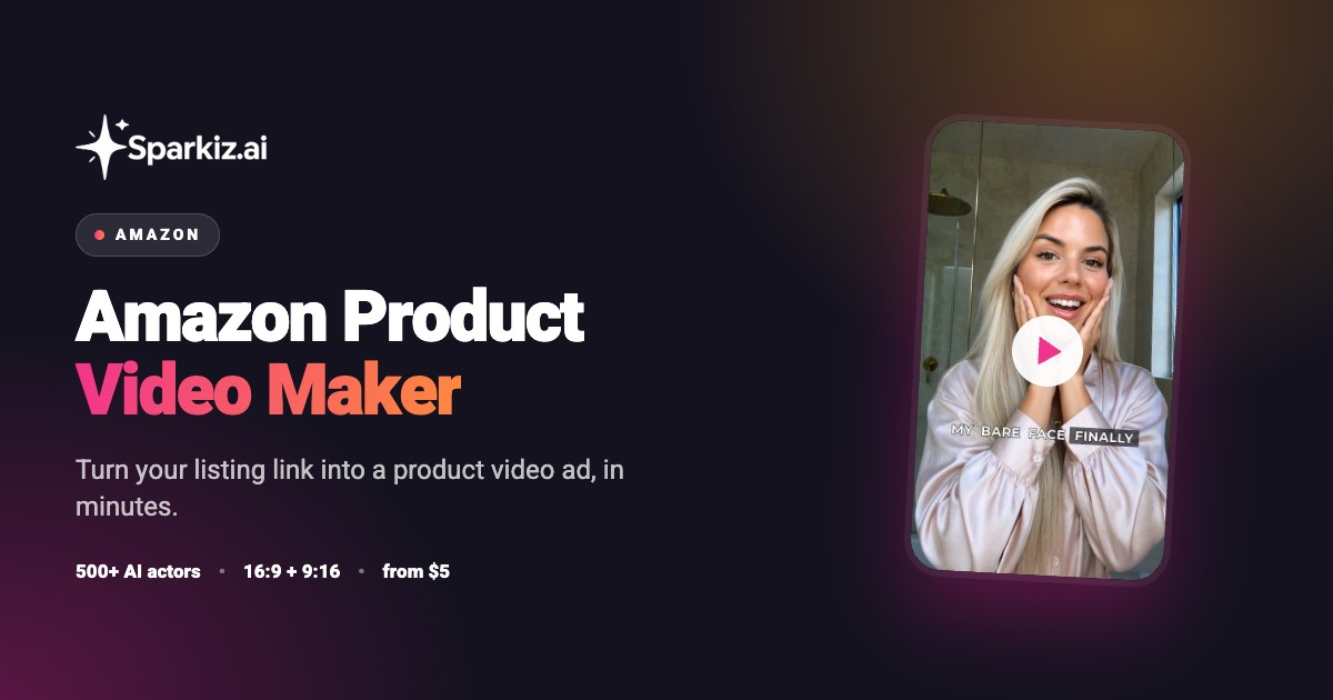 Amazon product video maker that turns a listing link into a 16:9 product video ad