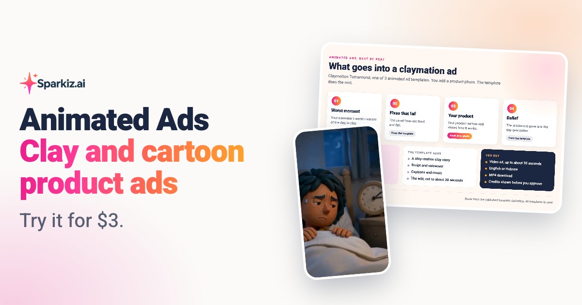 Animated and claymation product ads made from one product photo