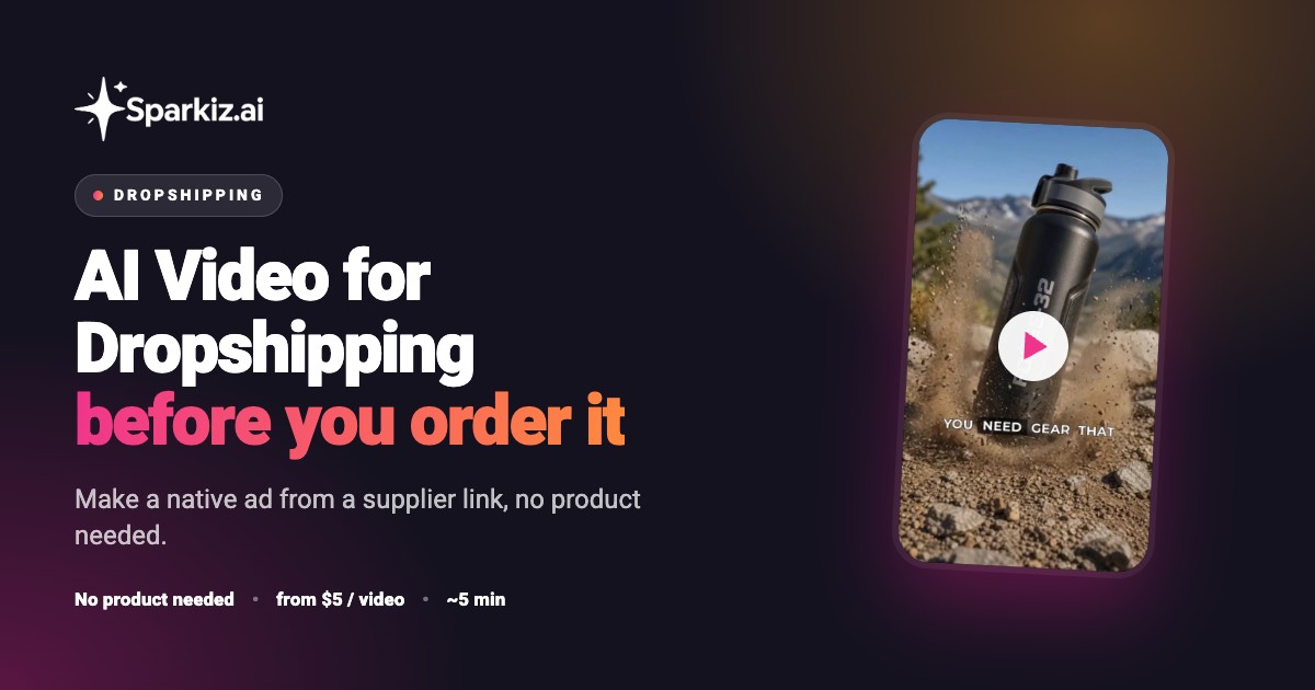 AI video for dropshipping that makes an ad from a supplier link without the product