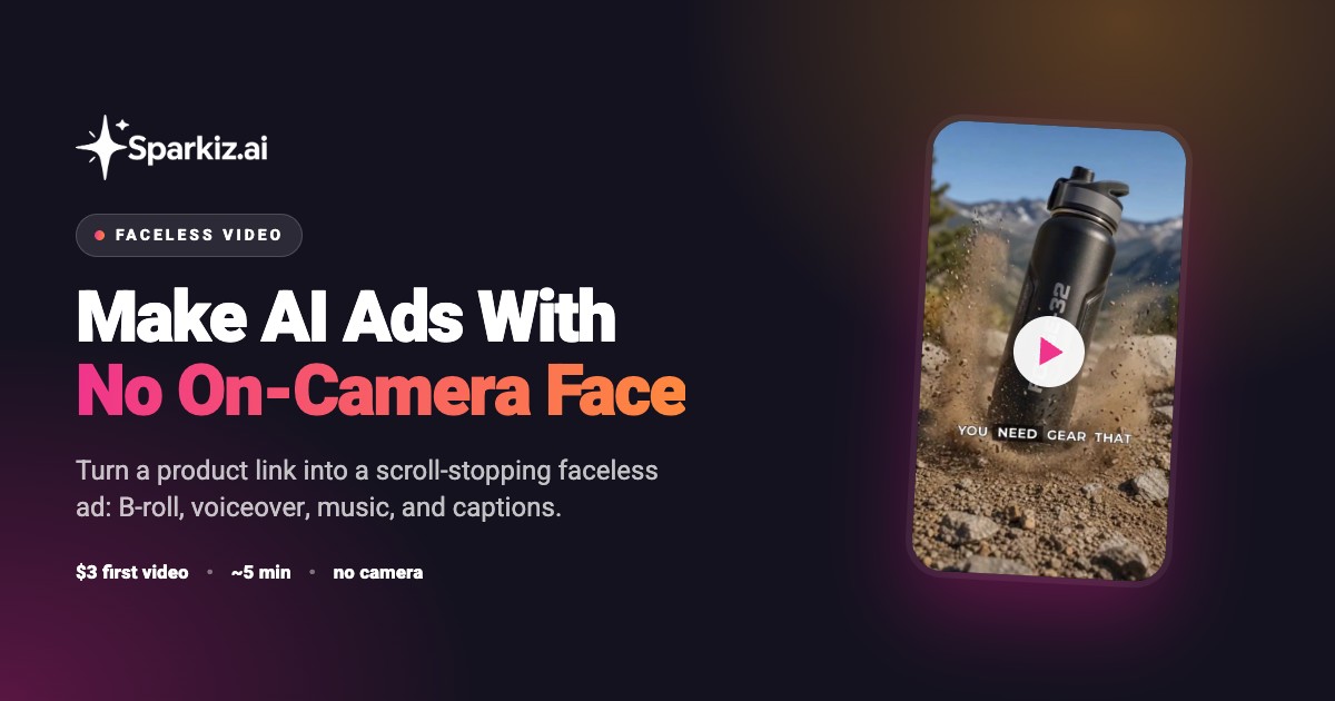 Faceless video generator that makes a product ad with no on-camera presenter