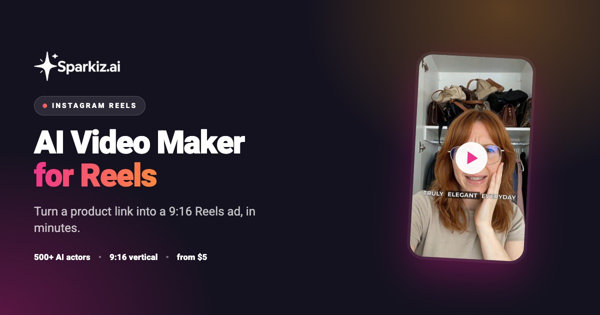 AI video maker for Instagram Reels that turns a product link into a 9:16 Reels ad
