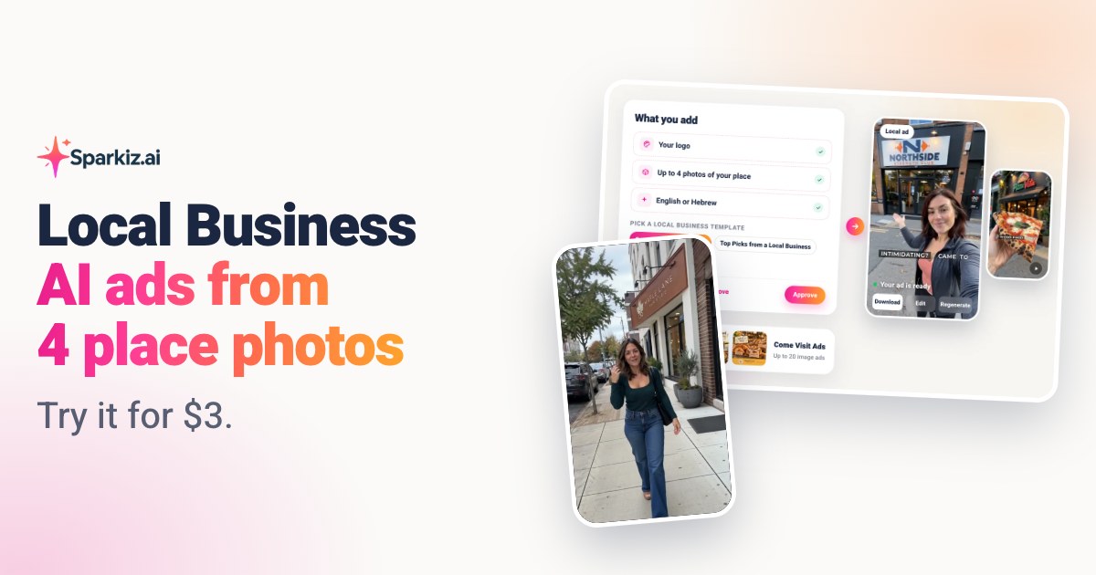 AI ads for a local business made from a logo and photos of the place
