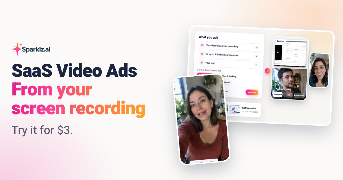 SaaS video ads made from a desktop screen recording or screenshots