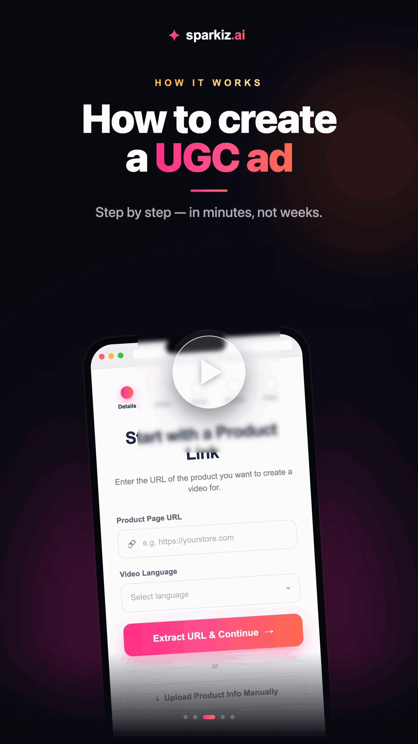 Sparkiz demo, how to create a UGC ad